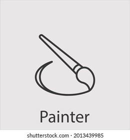 painter icon vector icon.Editable stroke.linear style sign for use web design and mobile apps,logo.Symbol illustration.Pixel vector graphics - Vector