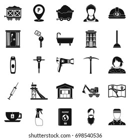 Painter icons set. Simple set of 25 painter vector icons for web isolated on white background
