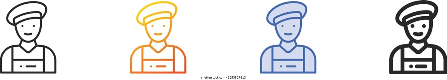 painter icon.Thin Linear, Gradient, Blue Stroke and bold Style Design Isolated On White Background