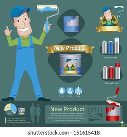 Painter infograopics. Vector illustration.