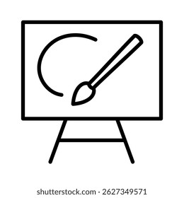 Painter Job with Canvas and Brush