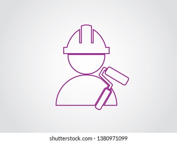 Painter Labor Constructions Buildings Outline
