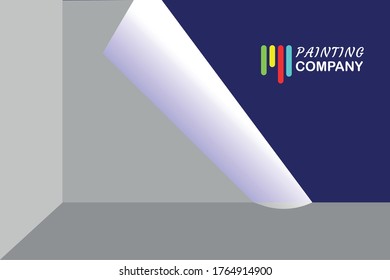 Malerlogo-Banner-Muster auf Vektorgrafik
