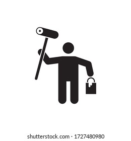 Painter logo template vector icon design