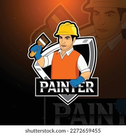 Painter Mascot Esport  Logo Design