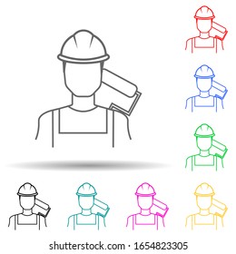 icono de estilo multicolor del pintor. Glifo simple, vector plano de iconos de profesiones para ui y ux, sitio web o aplicación móvil