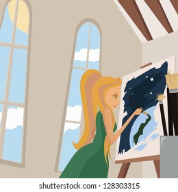 Painter, no use of gradients or transparency