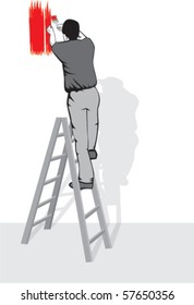 painter on the ladder