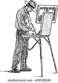 painter on open air