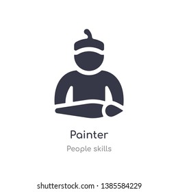 painter outline icon. isolated line vector illustration from people skills collection. editable thin stroke painter icon on white background