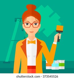 Painter with paint brush.