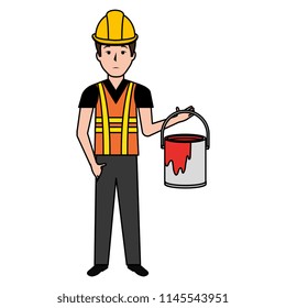 painter with paint pot character