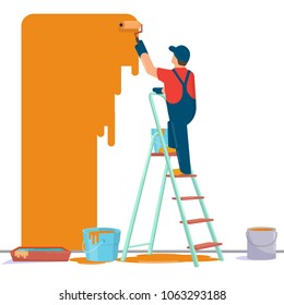 Painter Painting Wall Stock Vector (Royalty Free) 1063293188 | Shutterstock