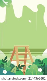 Painter is painting the wall, labor day, vector illustration