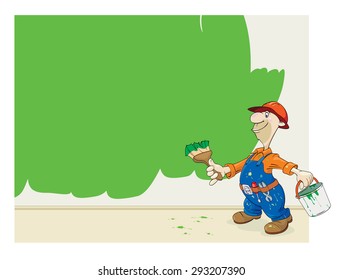 painter paints the wall