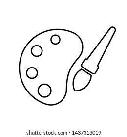 	
Painter palette and brush icon vector. drawing illustration sign or symbol.