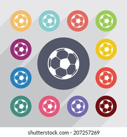 painter palette , flat icons set. Round colorful buttons. Vector