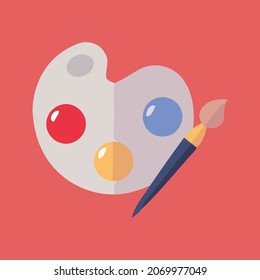 Painter palette icon, vector and glyph
