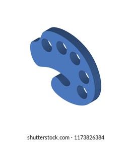 Painter palette isometric left top view 3D icon