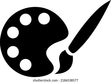 Paleta de pintador y icono de pincel de pintura vector sobre fondo blanco..eps
