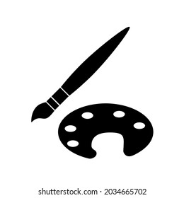 Painter palette and Paint brush icons symbol vector elements for infographic web