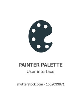 Painter palette vector icon on white background. Flat vector painter palette icon symbol sign from modern user interface collection for mobile concept and web apps design.