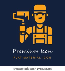 Painter premium material ui ux isolated vector icon in navy blue and orange colors