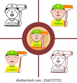 Painter profession in flat design style