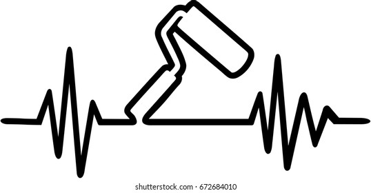 Painter roller heartbeat line