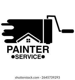 Painter Service House Renovation Logo Design