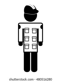 painter silhouette avatar isolated vector illustration design