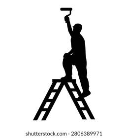 painter silhouette design. building decorator service.