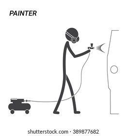 painter stick figure pictogram