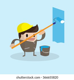 Painter technician cartoon vector