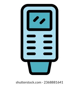 Vector de contorno de icono del probador de pintores. Pulverización de coches. Color plano de servicio automático