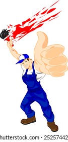 painter thumb up