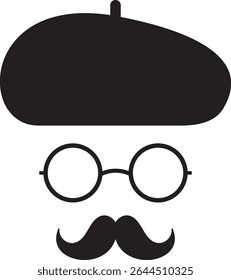 Painter uncle beard icon illustration