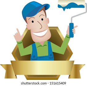 Painter. Vector illustration.