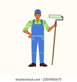Ilustración de material de vectores de pintador, pintador con vectores de equipo