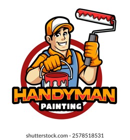 Painter worker logo mascot for your brand