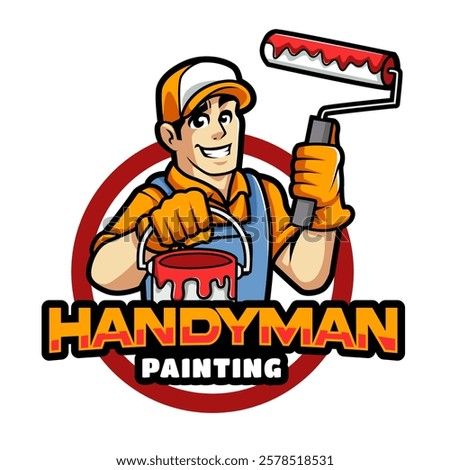 Painter worker logo mascot for your brand