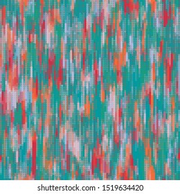 Painterly abstract vertical brush stroke seamless repeat vector pattern swatch.  Distressed halftone futuristic colorful design.