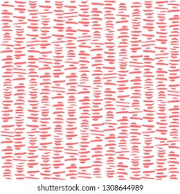 Painterly coral dashes strokes seamless repeat
