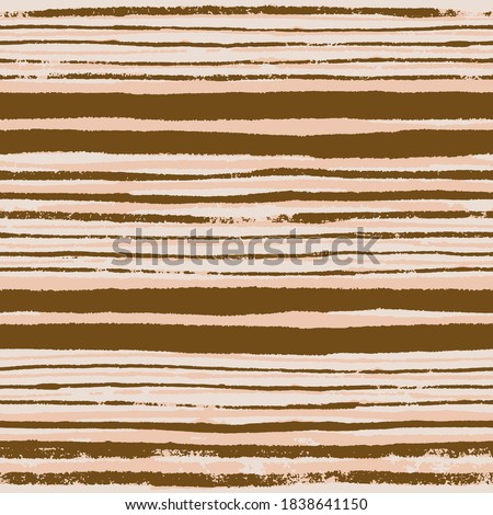Painterly stripe pattern in earth tones. Trendy seamless background in terra-cotta brown and blush pink.