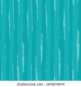 Painterly teal stripe vector seamless pattern background. Overlapping brush stroke style striped turquoise backdrop. Sketchy linear monochrome design. All over print for summer vacation, water sports