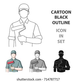 Painter.Professions single icon in cartoon style vector symbol stock illustration web.