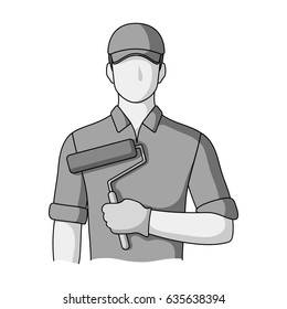 Painter.Professions single icon in monochrome style vector symbol stock illustration web.