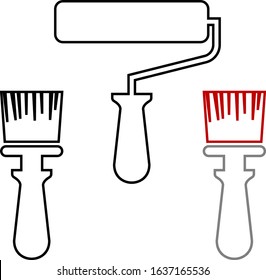 Painters Roller Brush Icon, Vector art Illustration