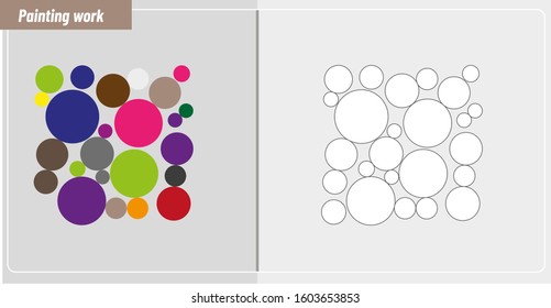Painting activity, Round Circle painting activity, Do the same