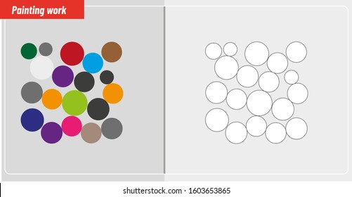 Painting activity, Round Circle painting activity, Do the same